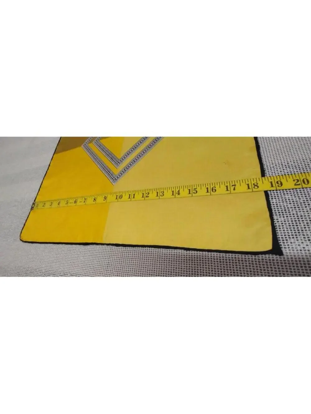 1950s Mid Century Men's Silk Scarf Square Diamond Mustard Rockabilly Neck Scarf